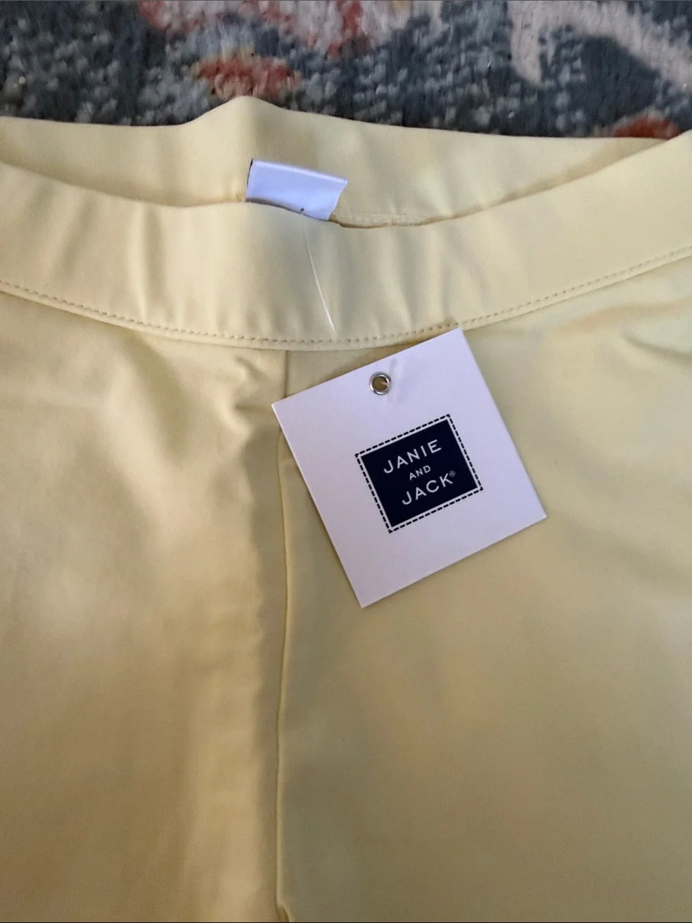 New Janie and Jack gorgeous Yellow Legging pants Blue and White Side Stripes